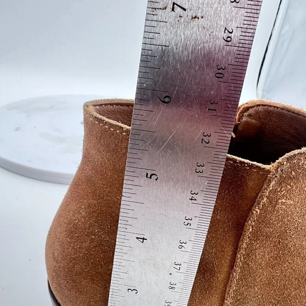 Thursday Boot Co Women Size 6.5 Brown Suede Handmade Side Zip Wedges Ankle Boot